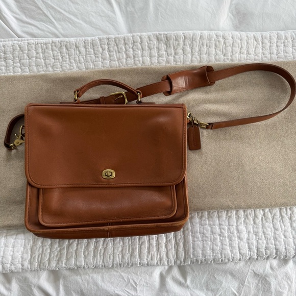 Coach Handbags - Coach Brown Leather Messenger Bag